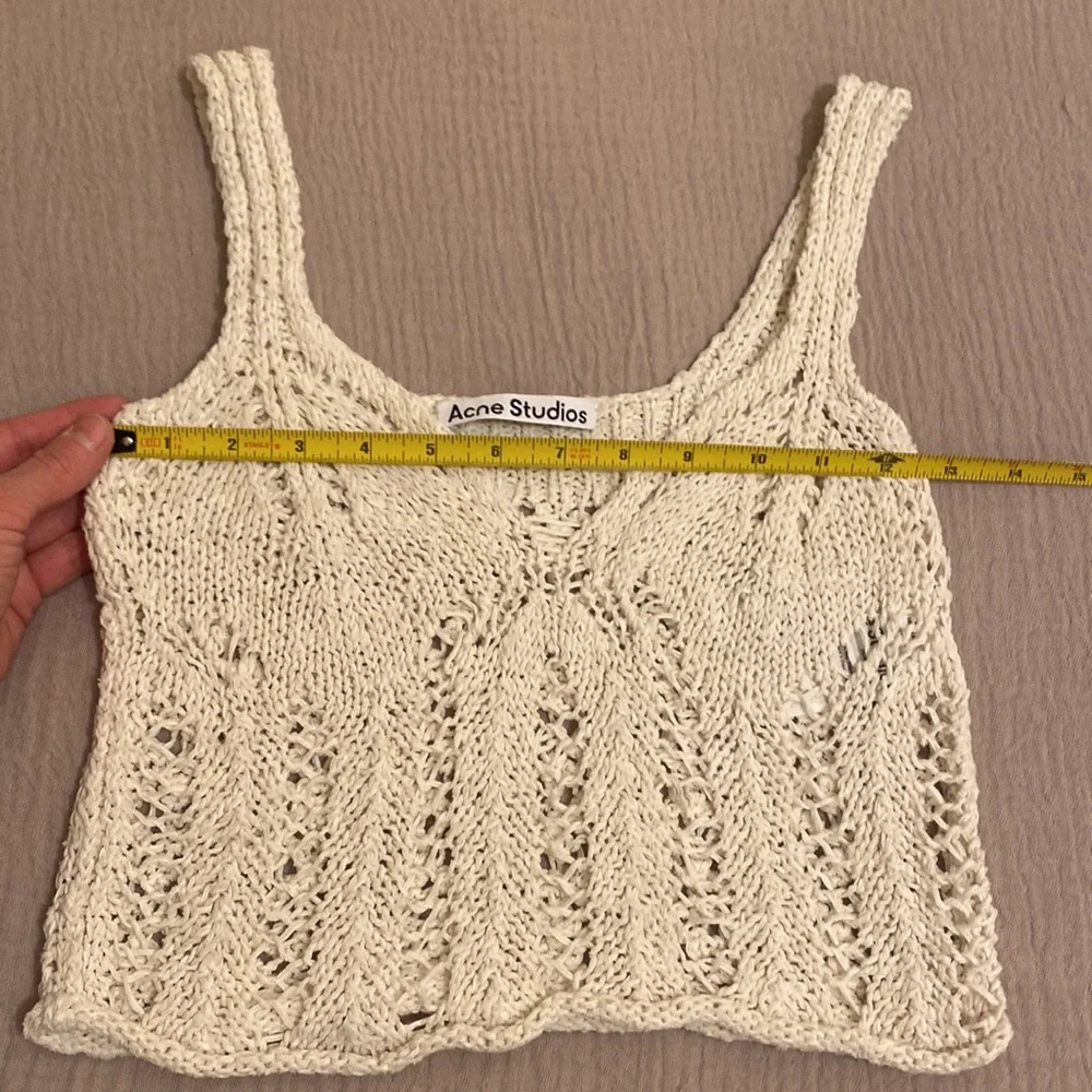 Acne Cream Openwork Knit Camisole. Size XXS - Picture 7 of 8